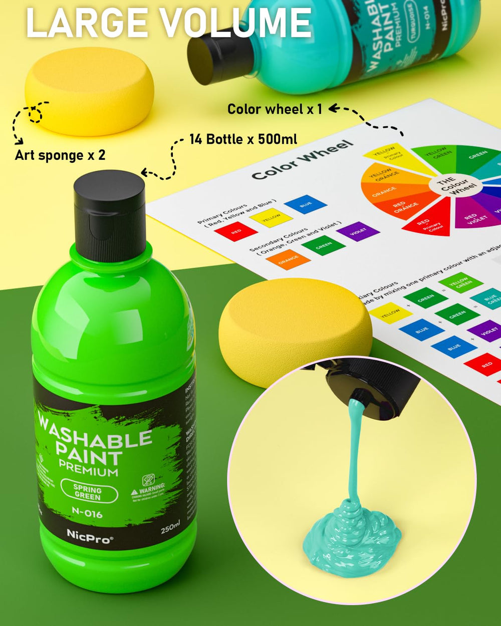Nicpro paints on kids' hands showing playful, easy cleanup after art.