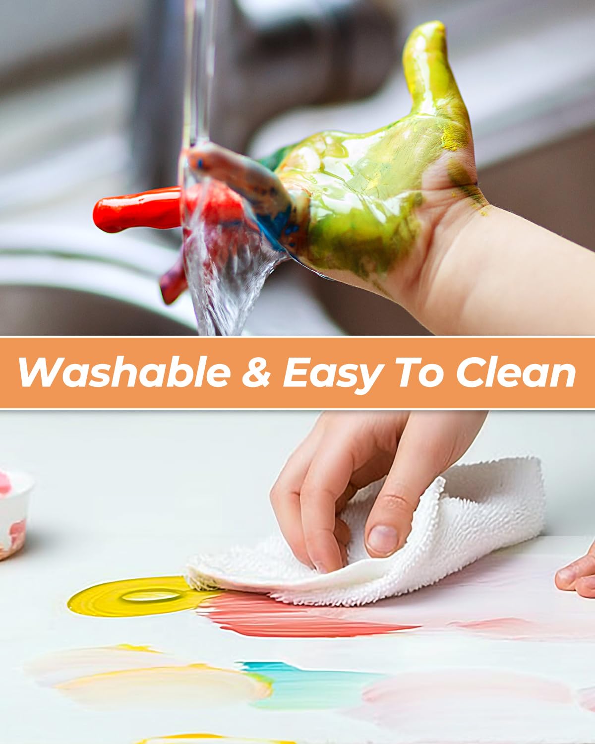 Nicpro spill-proof cups help keep mess to a minimum during crafts.