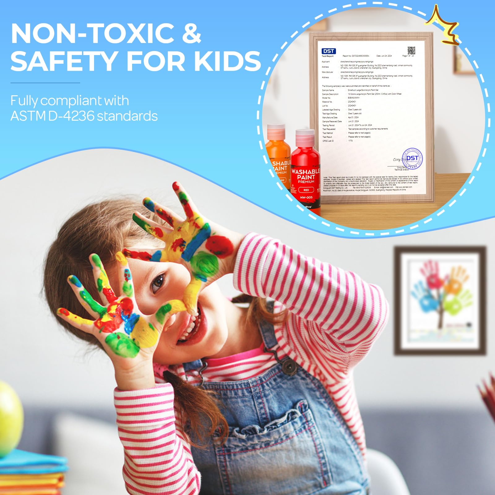 Bright strokes on paper with Nicpro paint inspire creative play and color mixing