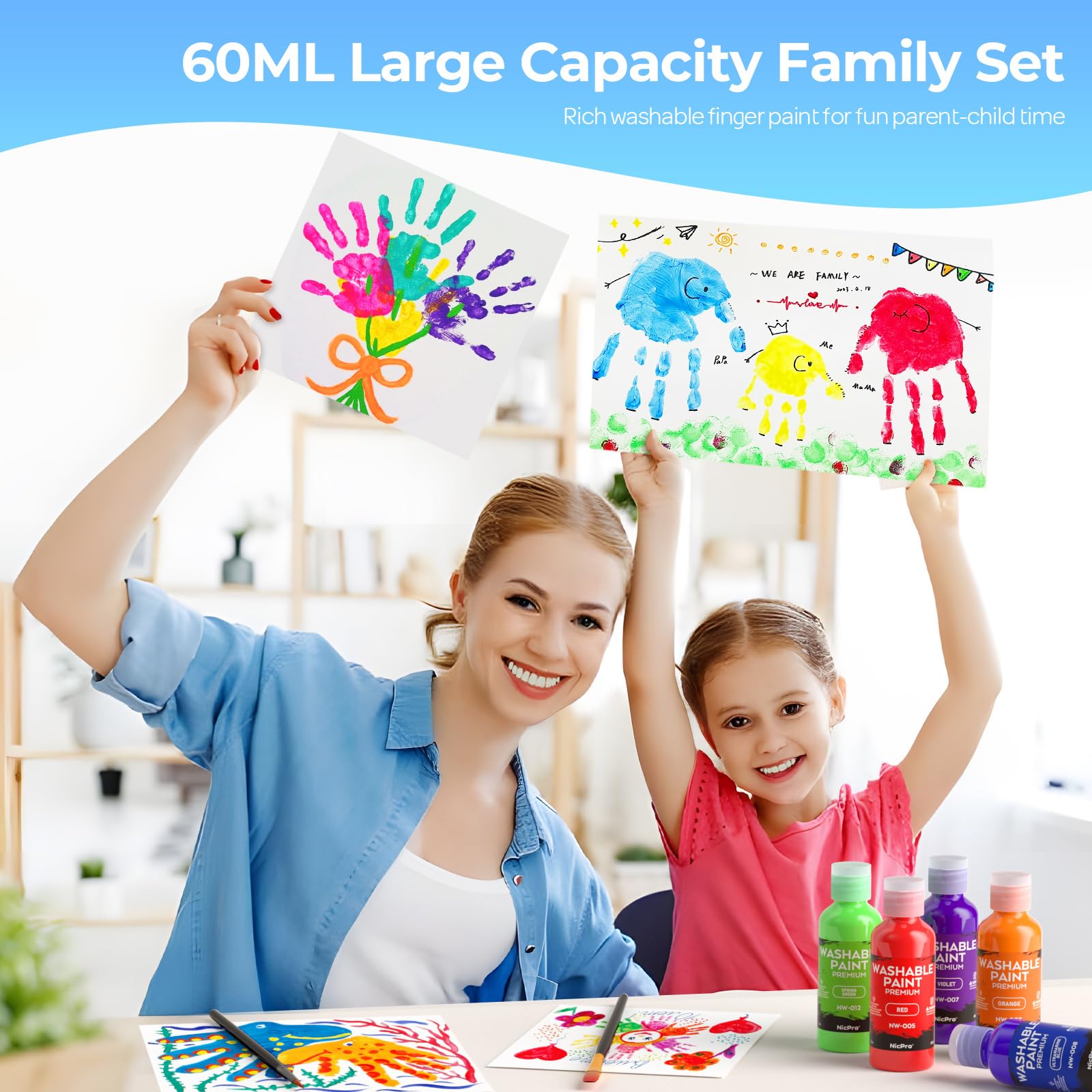 Kids painting together with Nicpro set promotes early learning and collaboration