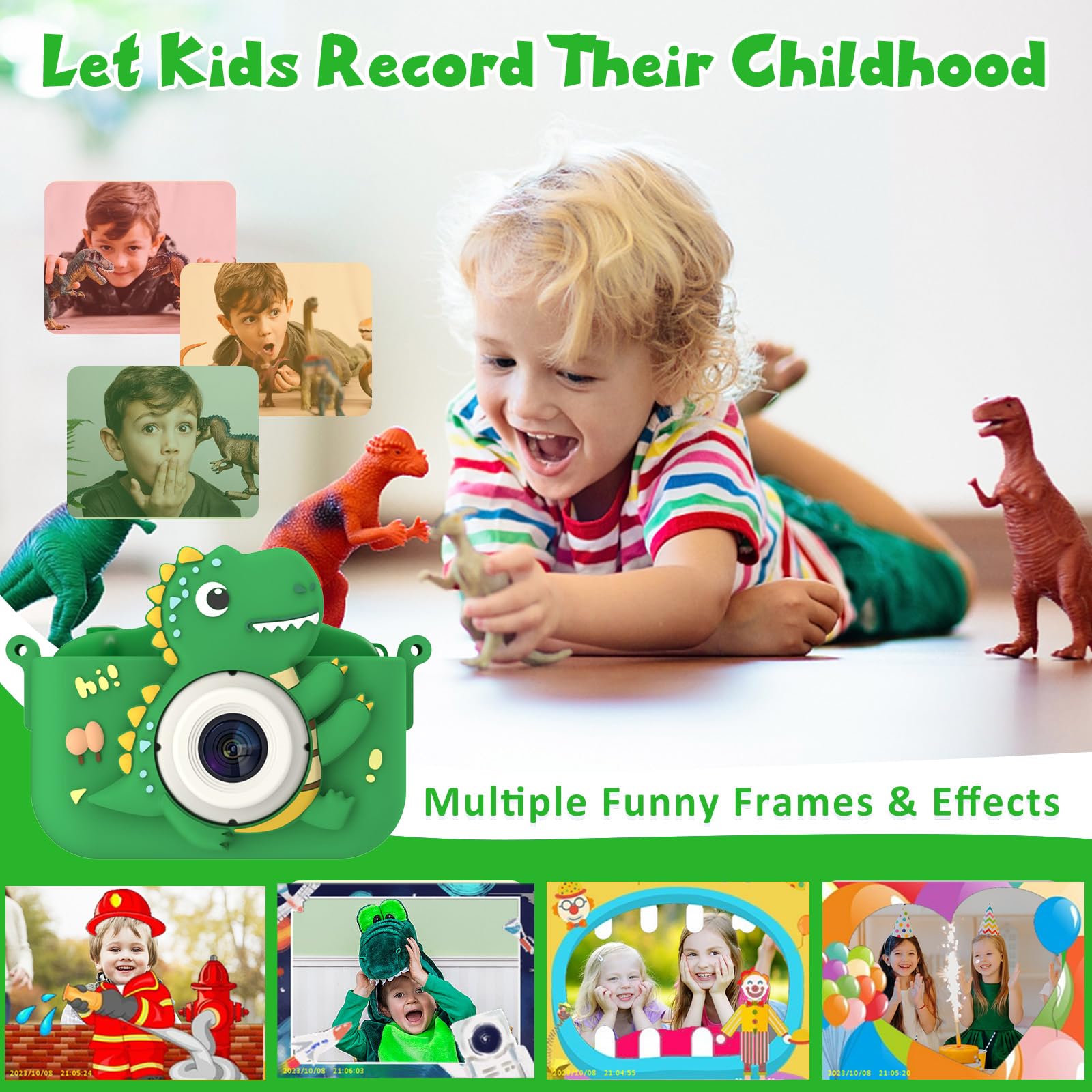 NIDOOT Dinosaur camera battery area promoting long, uninterrupted sessions