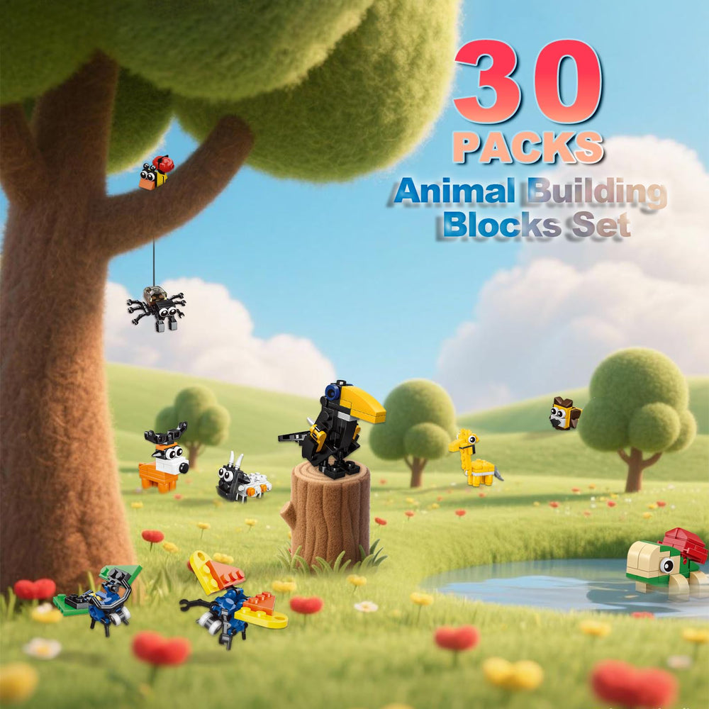 NIEXEBUJO animal building sets models featuring panda, giraffe, parrot spark imaginative play