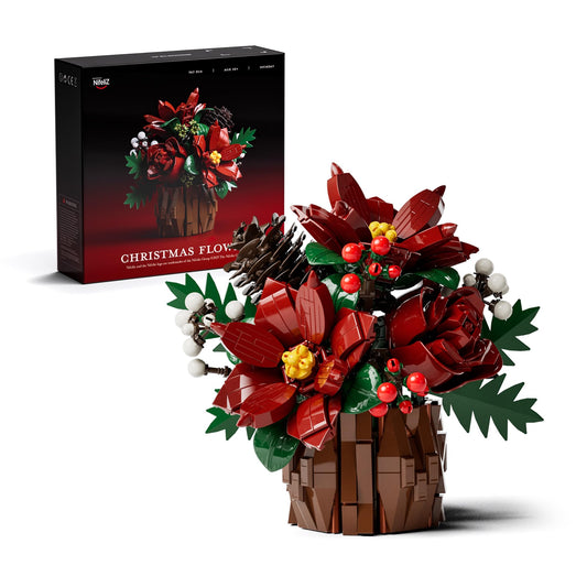 Nifeliz Christmas Flowers Building Set poinsettia display for festive home décor and warmth