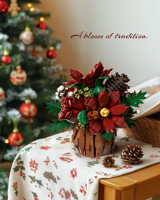 Nifeliz building set rose-holly mix highlighting color and texture for cozy holiday arrangements