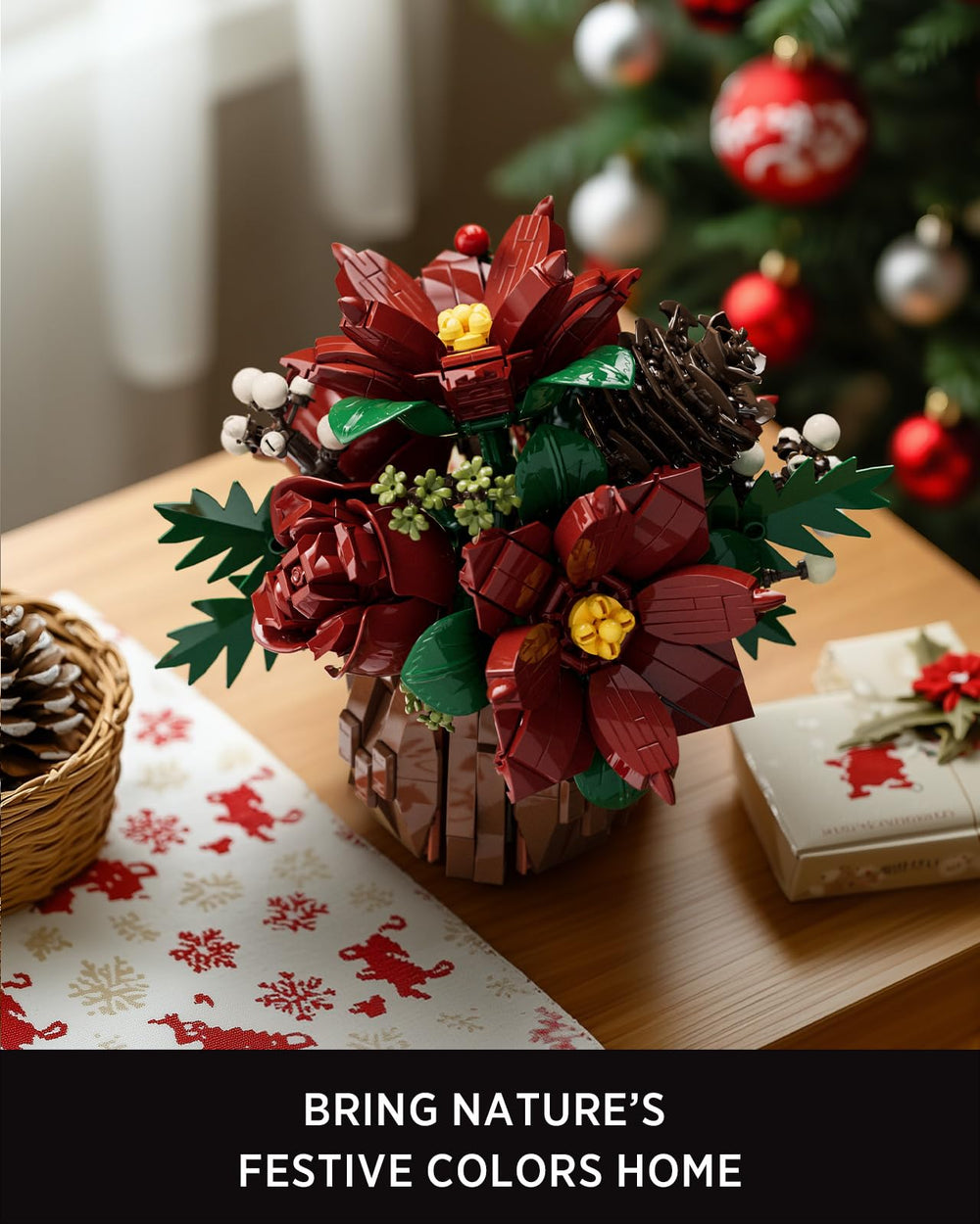 Nifeliz snowberry accents brighten the winter scene with natural charm