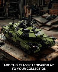 Nifeliz Leopard II A7 tank camouflage exterior showcases authentic military styling.