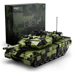 Nifeliz Leopard II A7 tank front view highlights detailed exterior and sturdy build.