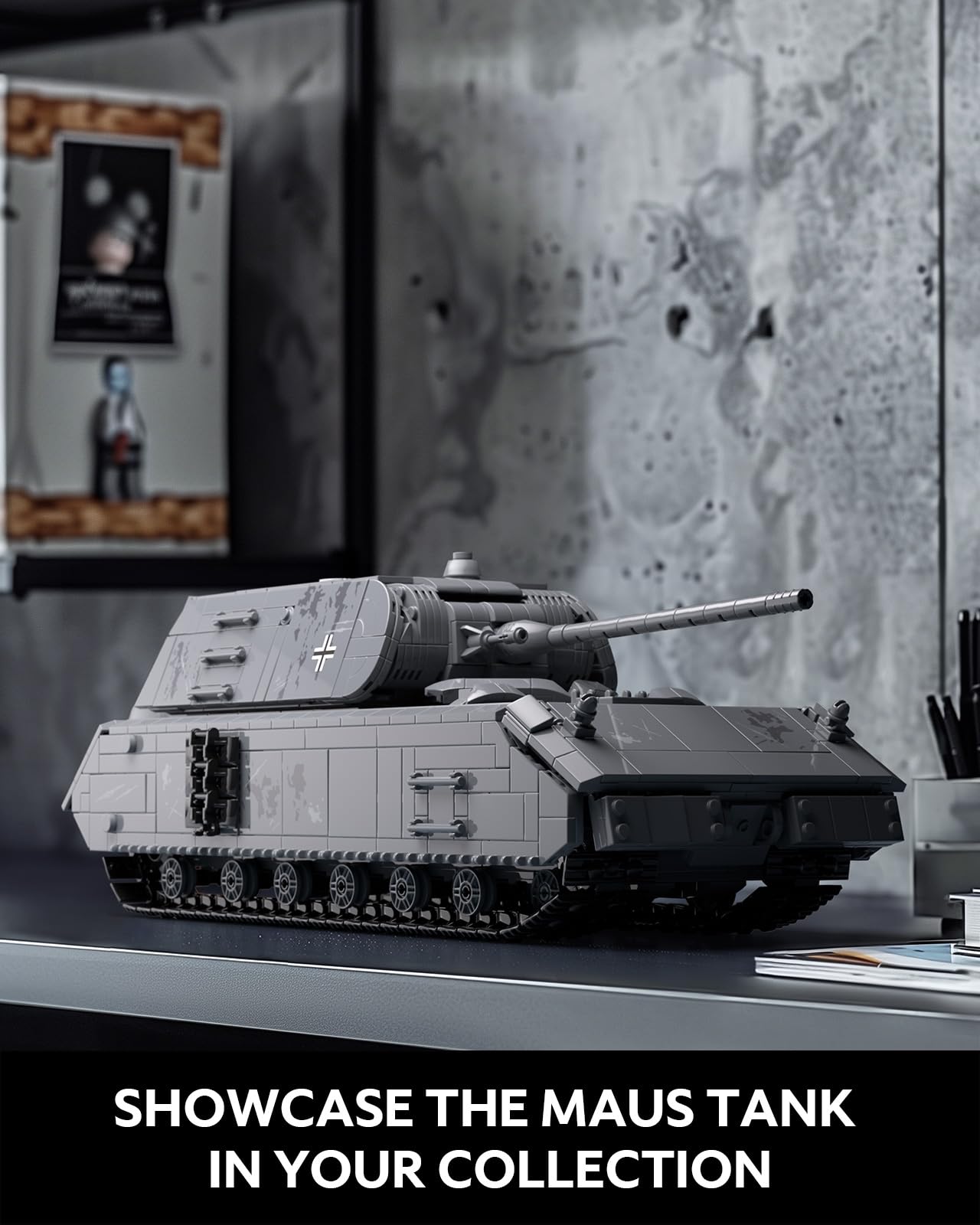 Nifeliz Maus tank model showing adjustable aiming for dynamic poses.