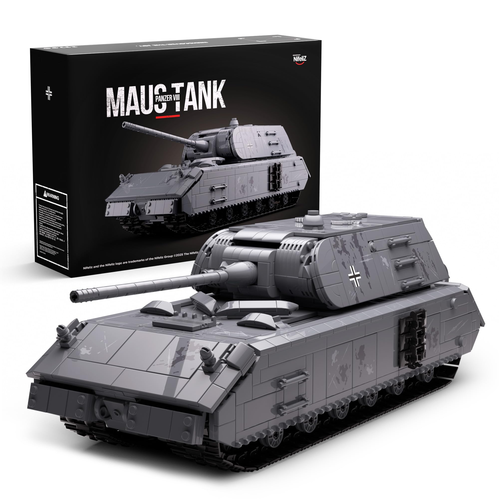 Nifeliz Maus tank model with camouflage pattern for realistic home display.