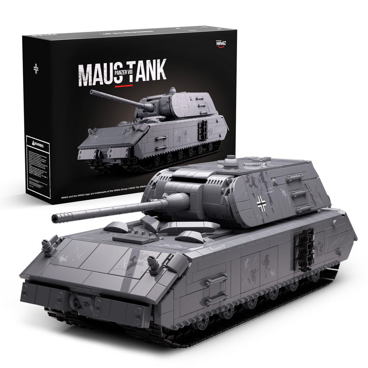 Nifeliz Maus tank model with camouflage pattern for realistic home display.