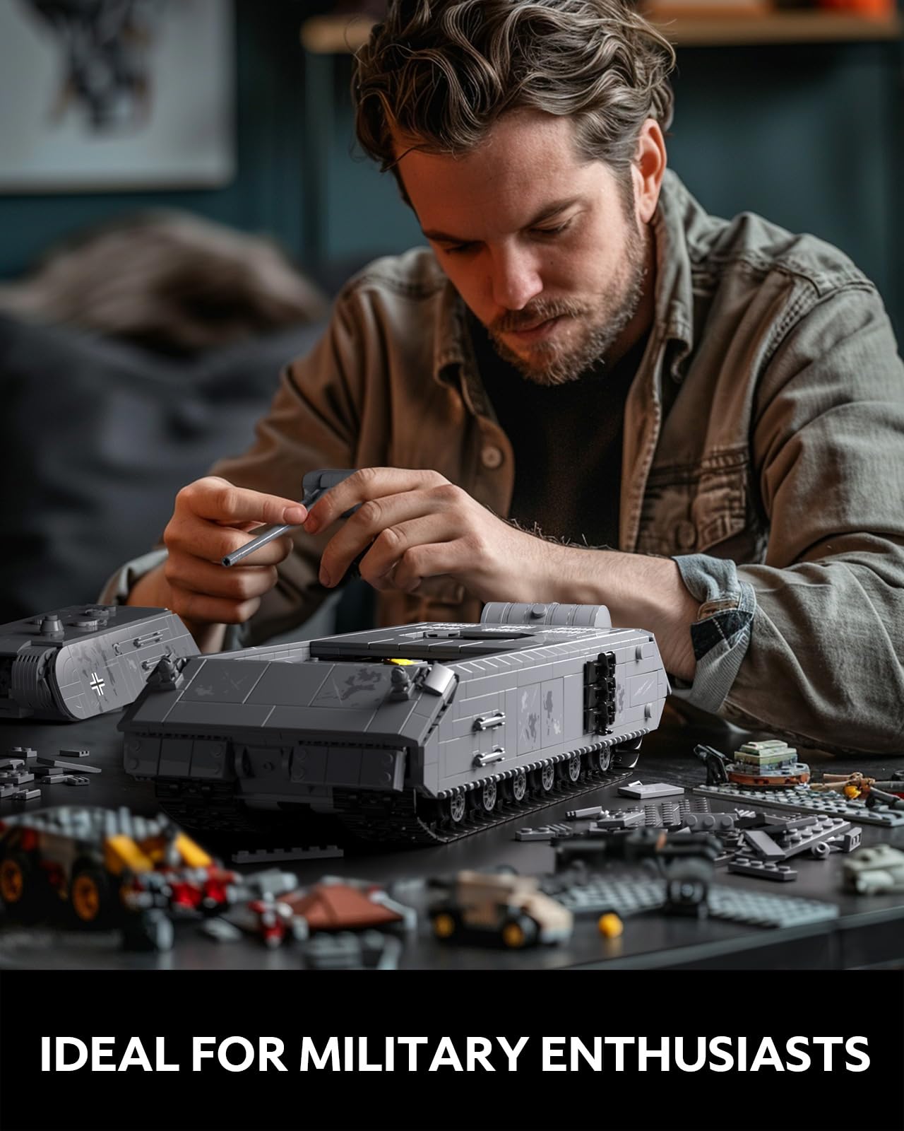 Decorative Maus tank model ready to display on desk or shelf.