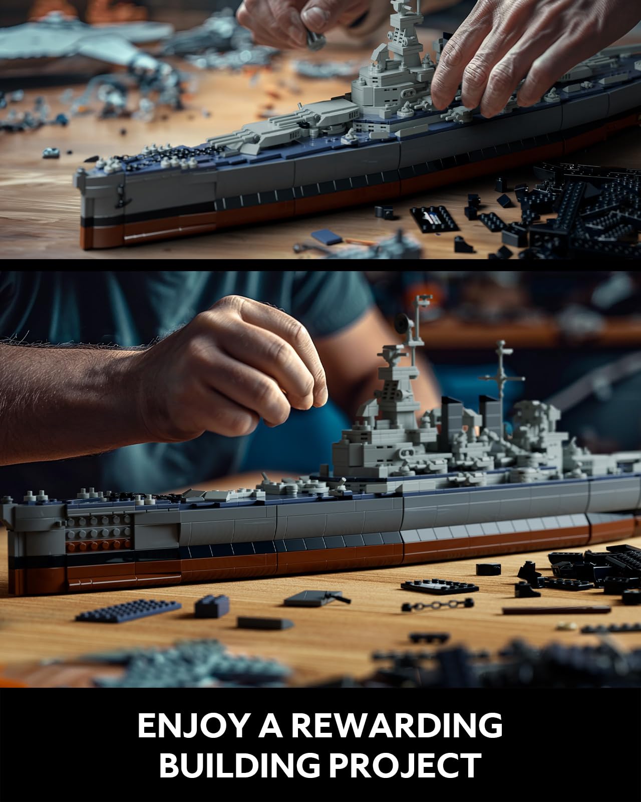 Nifeliz North Battleship close-up reveals detailed hull and deck craftsmanship