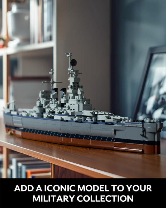Nifeliz North Battleship on display base, ideal for shelf or desk showcase