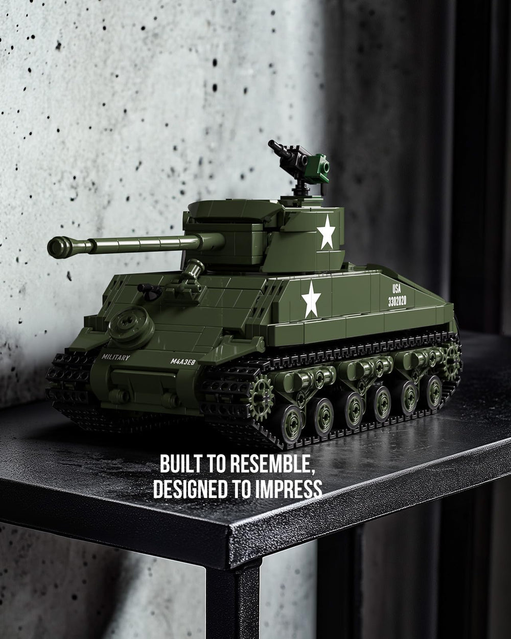 Nifeliz Sherman tank front section movement for interactive display and realism.