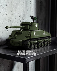Nifeliz Sherman tank front section movement for interactive display and realism.