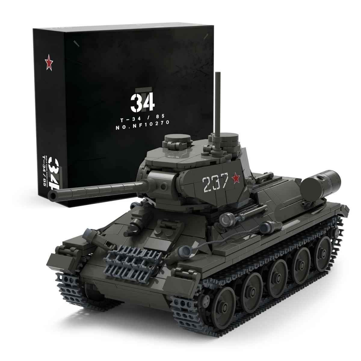 Nifeliz T34/85 tank front view with authentic exterior detailing for display