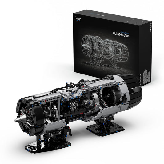 Nifeliz Turbofan Engine Building Set crank assembly in motion for hands-on learning