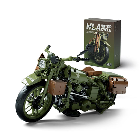 Nifeliz WLA model motorcycle assembly close-up showing authentic detailing for display piece