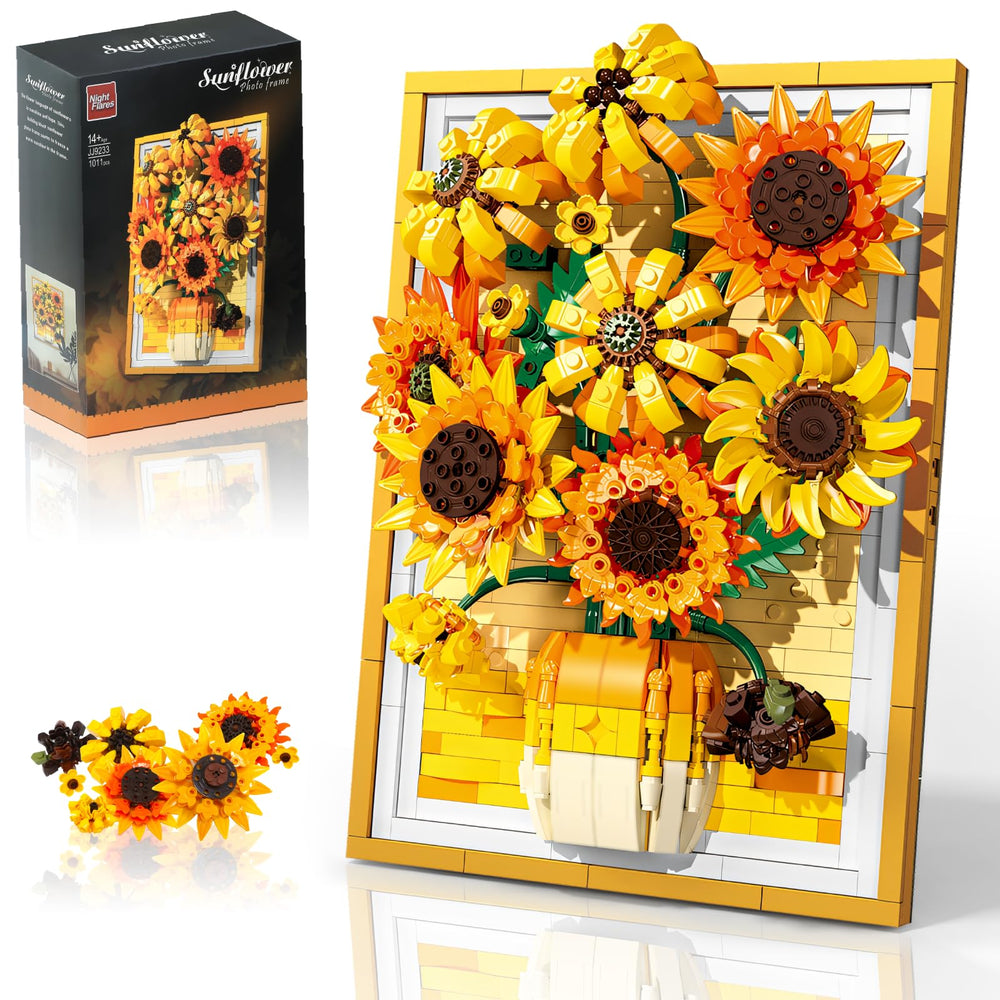 NightFlares sunflower frame with motion-sensing light adds cozy ambience.