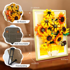 NightFlares sunflower frame on tabletop display showcasing warm glow.