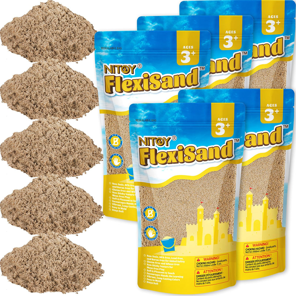 NiToy FlexiSand 11lbs bulk refill pack for endless sensory play and reuse.