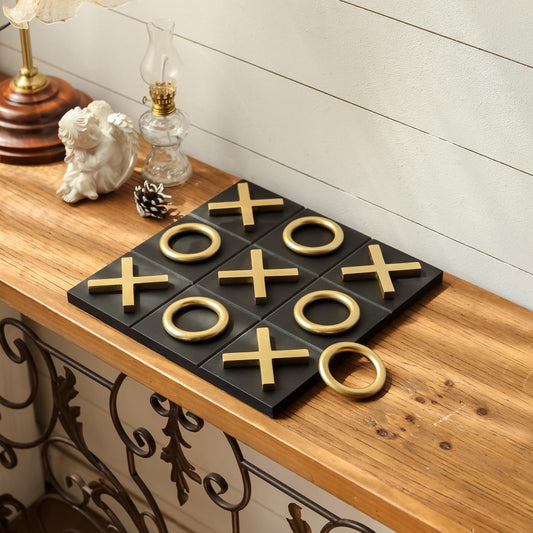 NIKKY HOME Tic Tac Toe board displayed in living room as modern decor centerpiece.