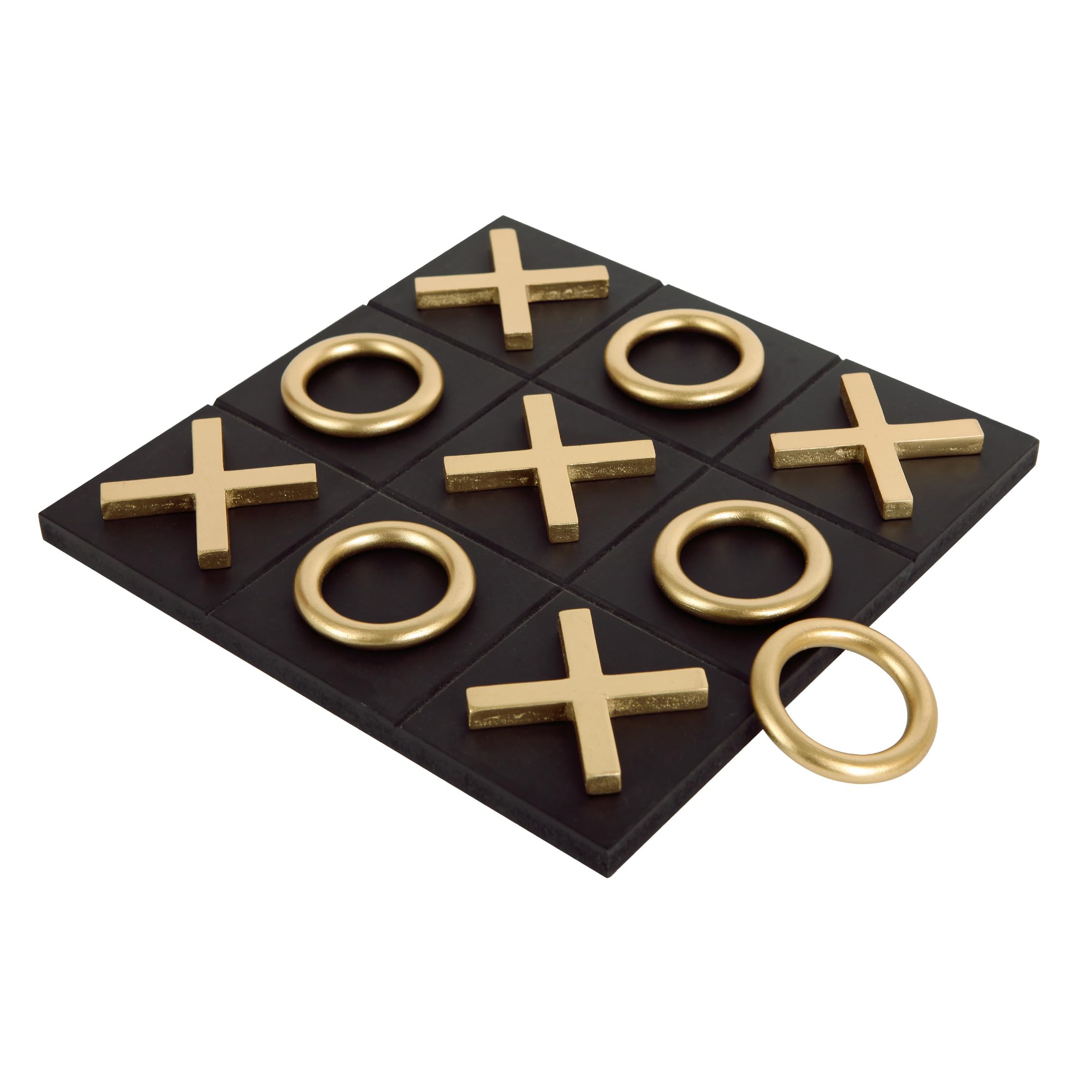 NIKKY HOME Tic Tac Toe board on coffee table for family game night.