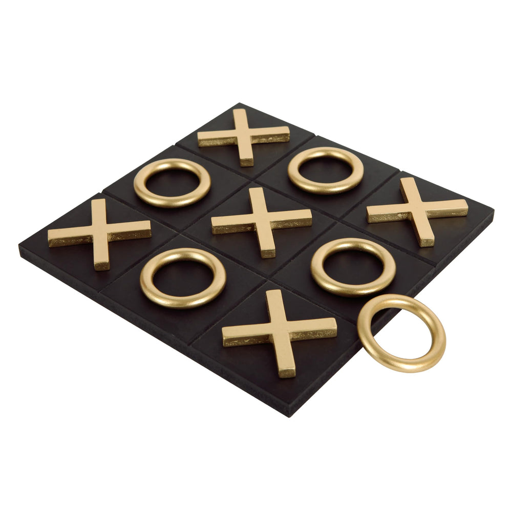 NIKKY HOME Tic Tac Toe board on coffee table for family game night.