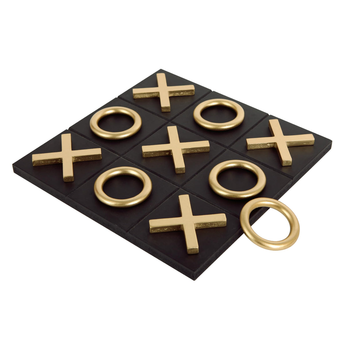 NIKKY HOME Tic Tac Toe board on coffee table for family game night.