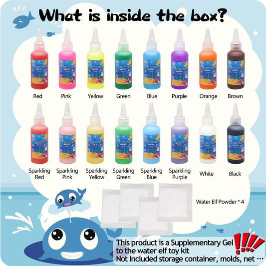 Nikolle Water Elf gel set with 16 colors for creative play.