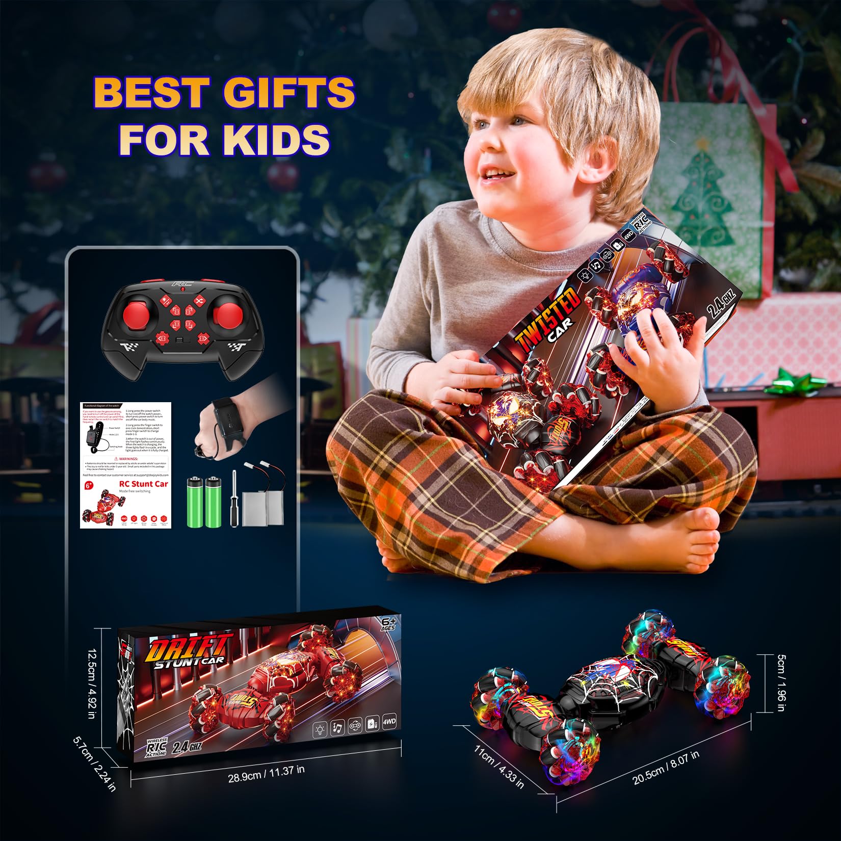 Nikuku Gesture Sensing RC Stunt Car kids playing and racing together