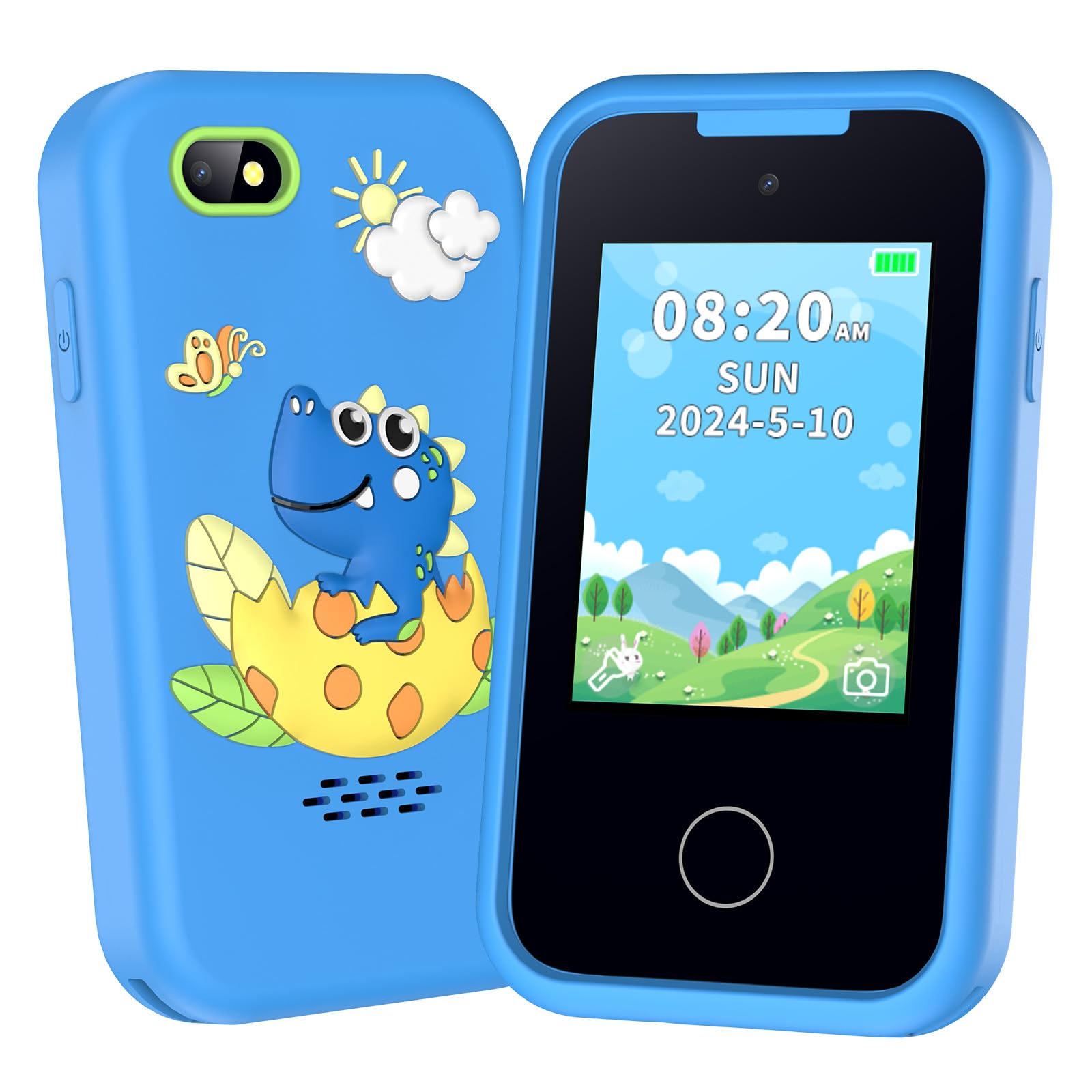 Nikuku Kids Smart Phone front blue view for kid-friendly learning play