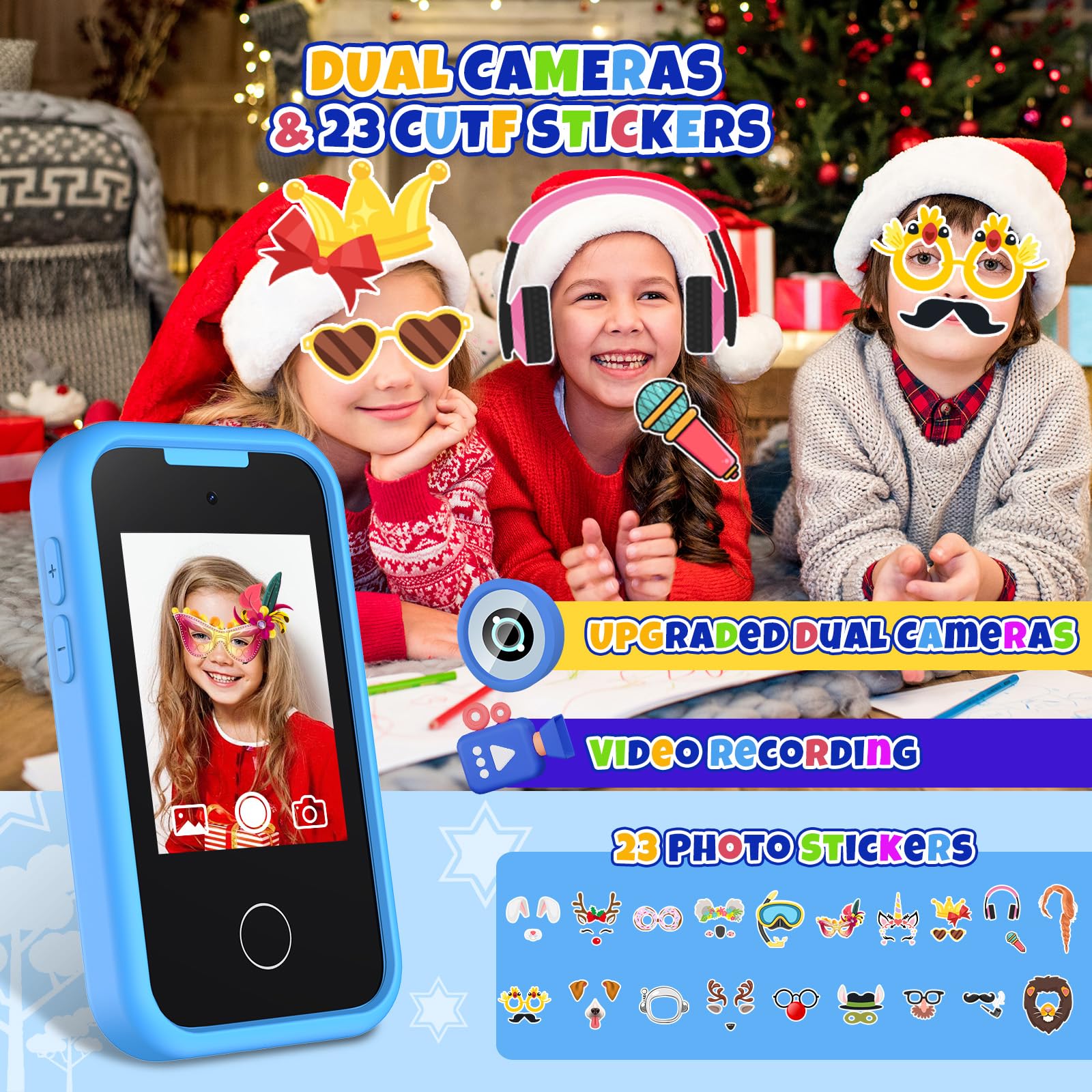 Nikuku Kids Smart Phone screen highlights touch control and learning apps