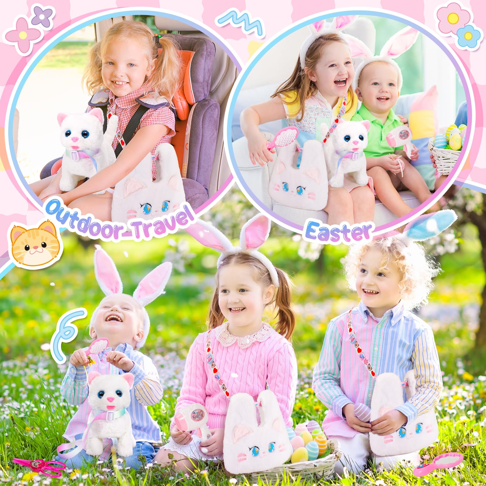 NINAOR cat toy comb helping kids style their pretend pet