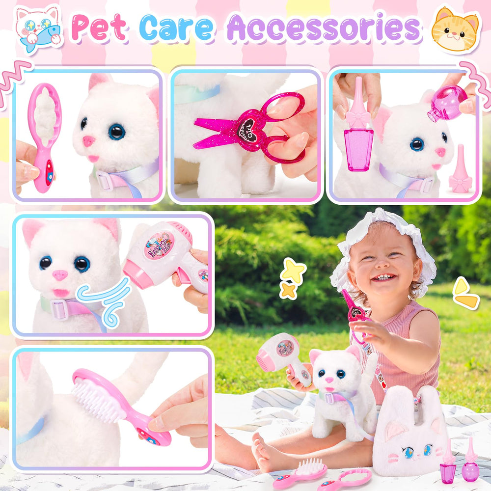 NINAOR cat toy hair dryer for realistic grooming play