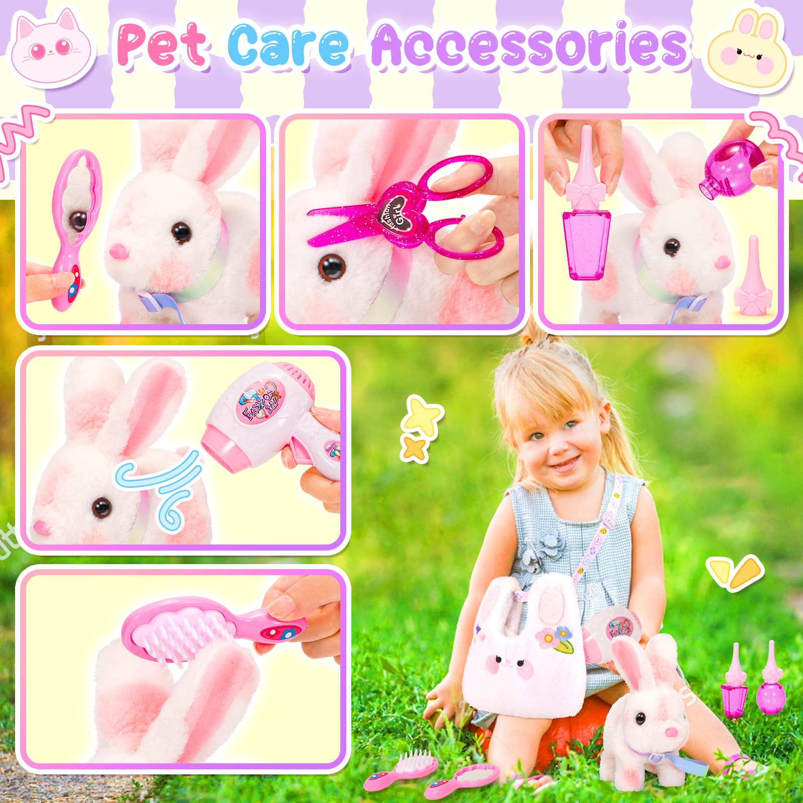 NINAOR Easter Bunny toy accessories set for immersive pretend play sessions