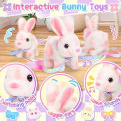 NINAOR Easter Bunny toy with sound and ear motion for realism