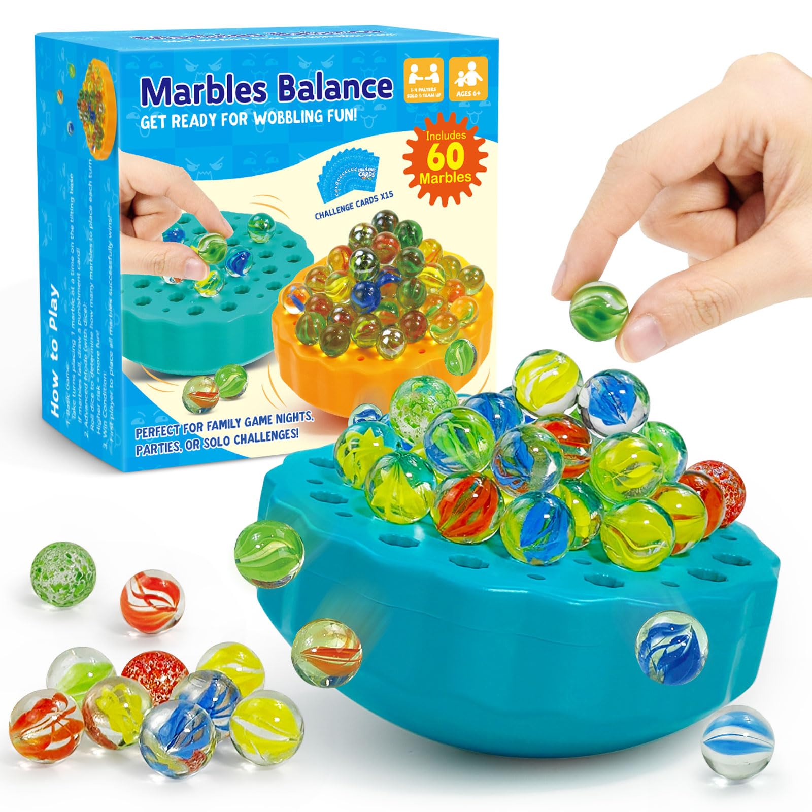 Ninigai Wobble Marble Game base on a table, showing the wobble platform for focused play.