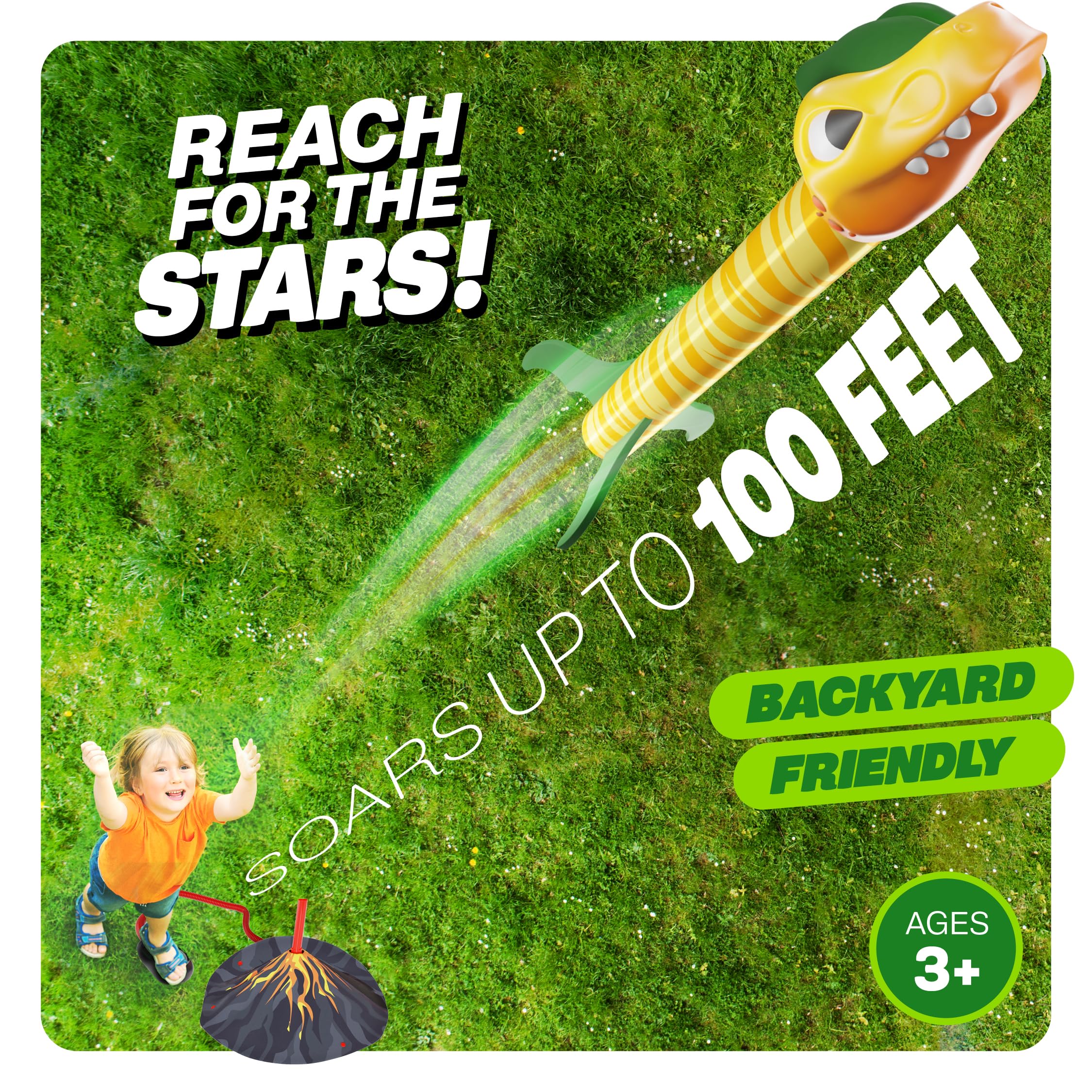 Ninja Blast four dino rockets set ready for skyward launches