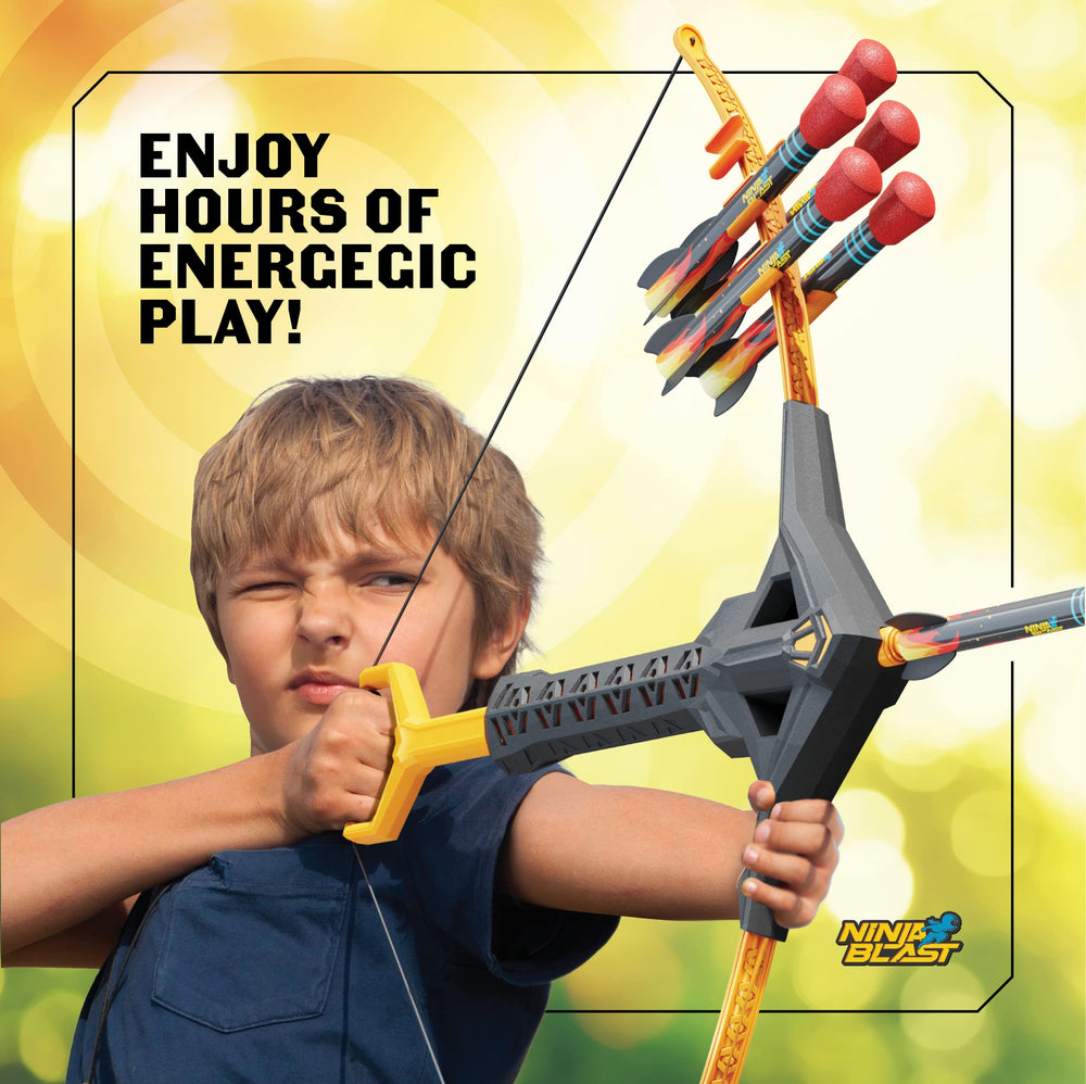 Ninja Blast foam-tipped arrows offer gentle hits during backyard sessions.