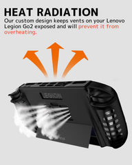NINKI Legion GO 2 case kickstand extended view reveals built-in stand for hands-free play.