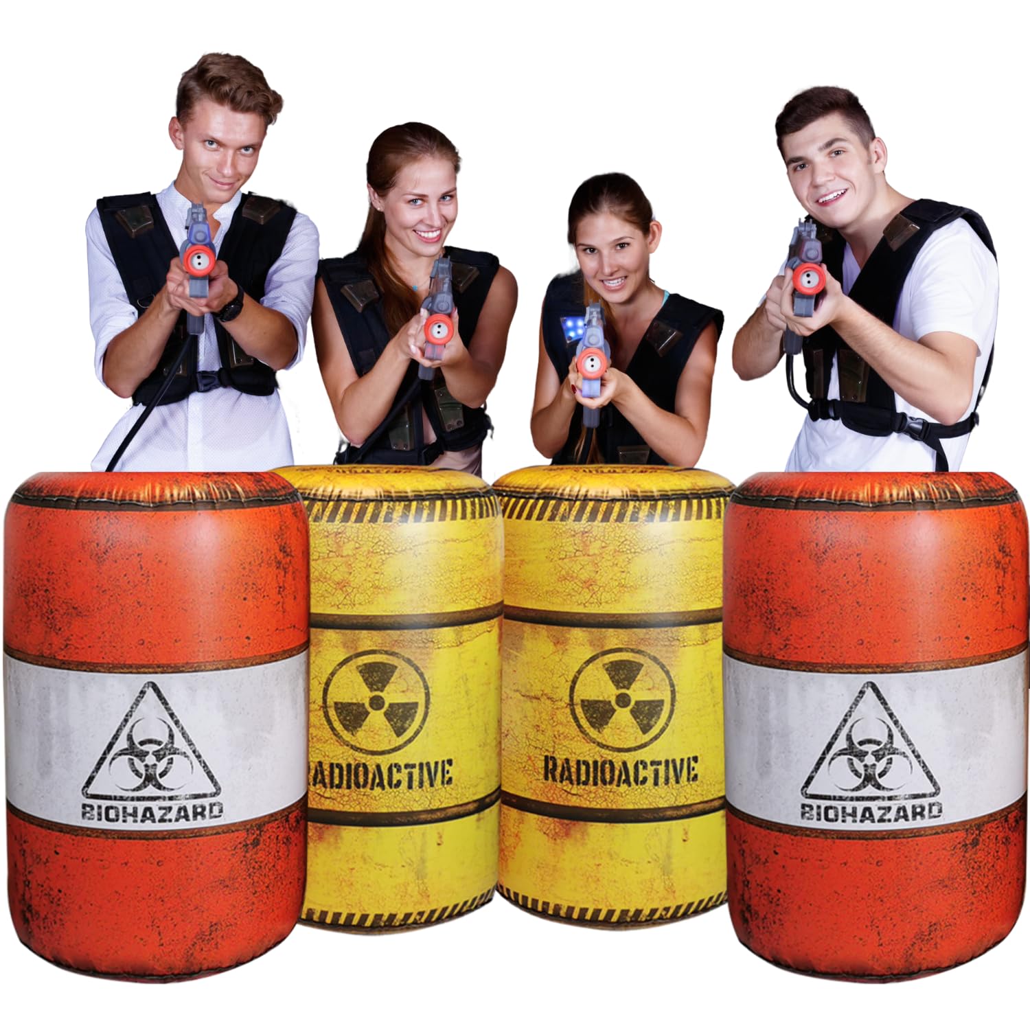 NINOSTAR 4 Barrels Inflatables used as party decor to heighten excitement.