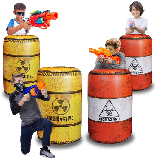 NINOSTAR 4 Barrels Inflatables with Nerf compatibility for dynamic indoor battles.