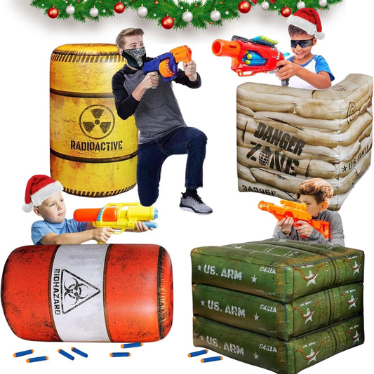 NINOSTAR yellow barrel battlefield inflatable for outdoor play