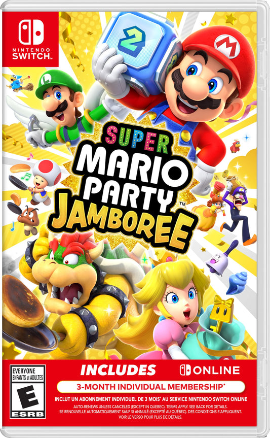 Nintendo Super Mario Party Jamboree board in Goomba Lagoon for family-friendly fun.
