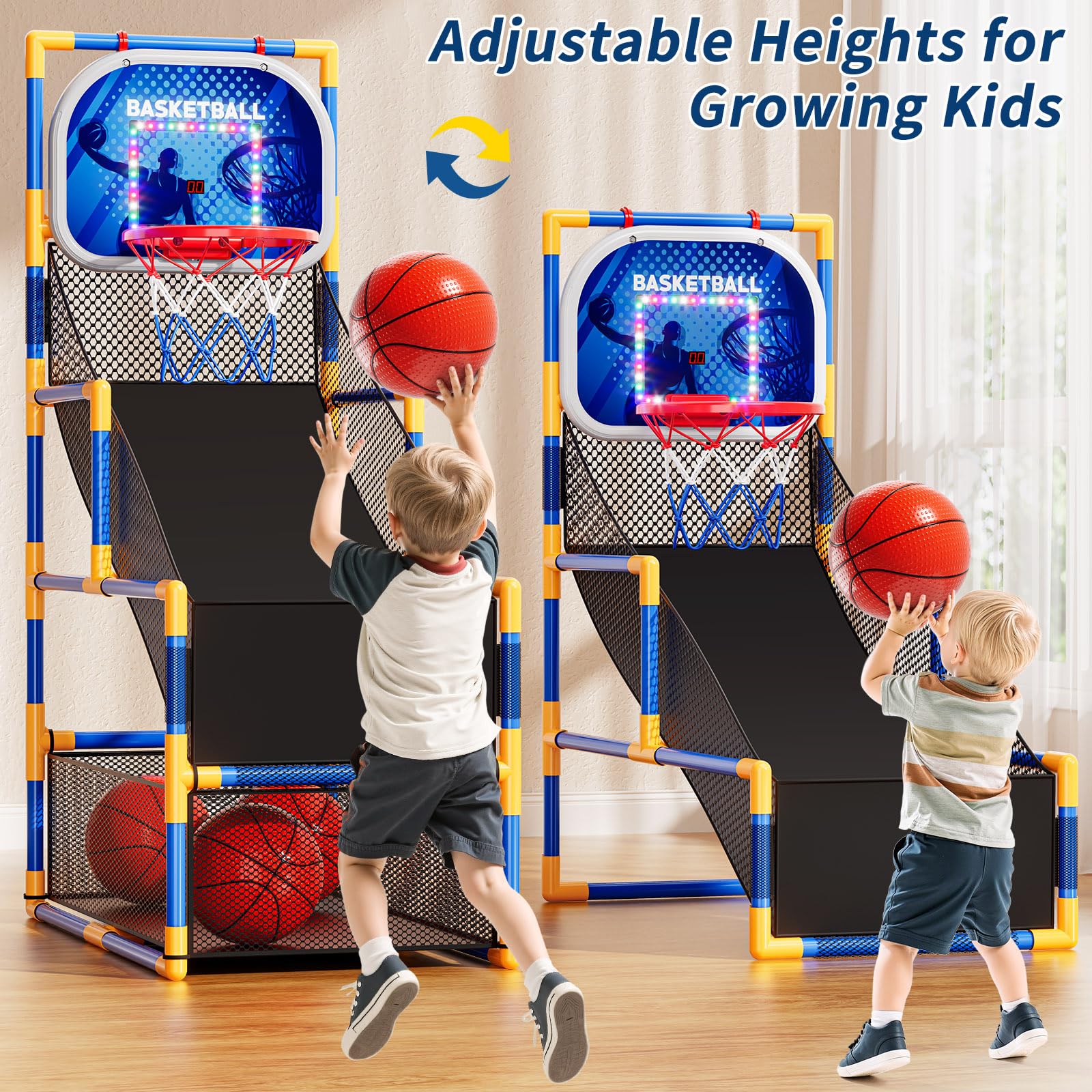 NIPLOOOW adjustable height hoop grows with kids height