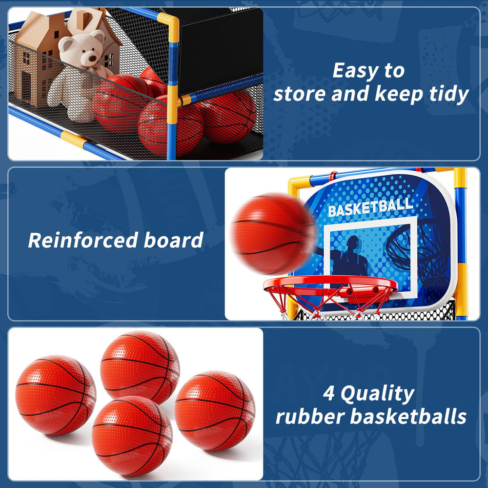 NIPLOOOW versatile basketball game for indoor and outdoor use.