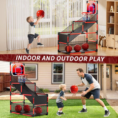 NIPLOOOW arcade basketball set LED scoreboard displays scores during rounds