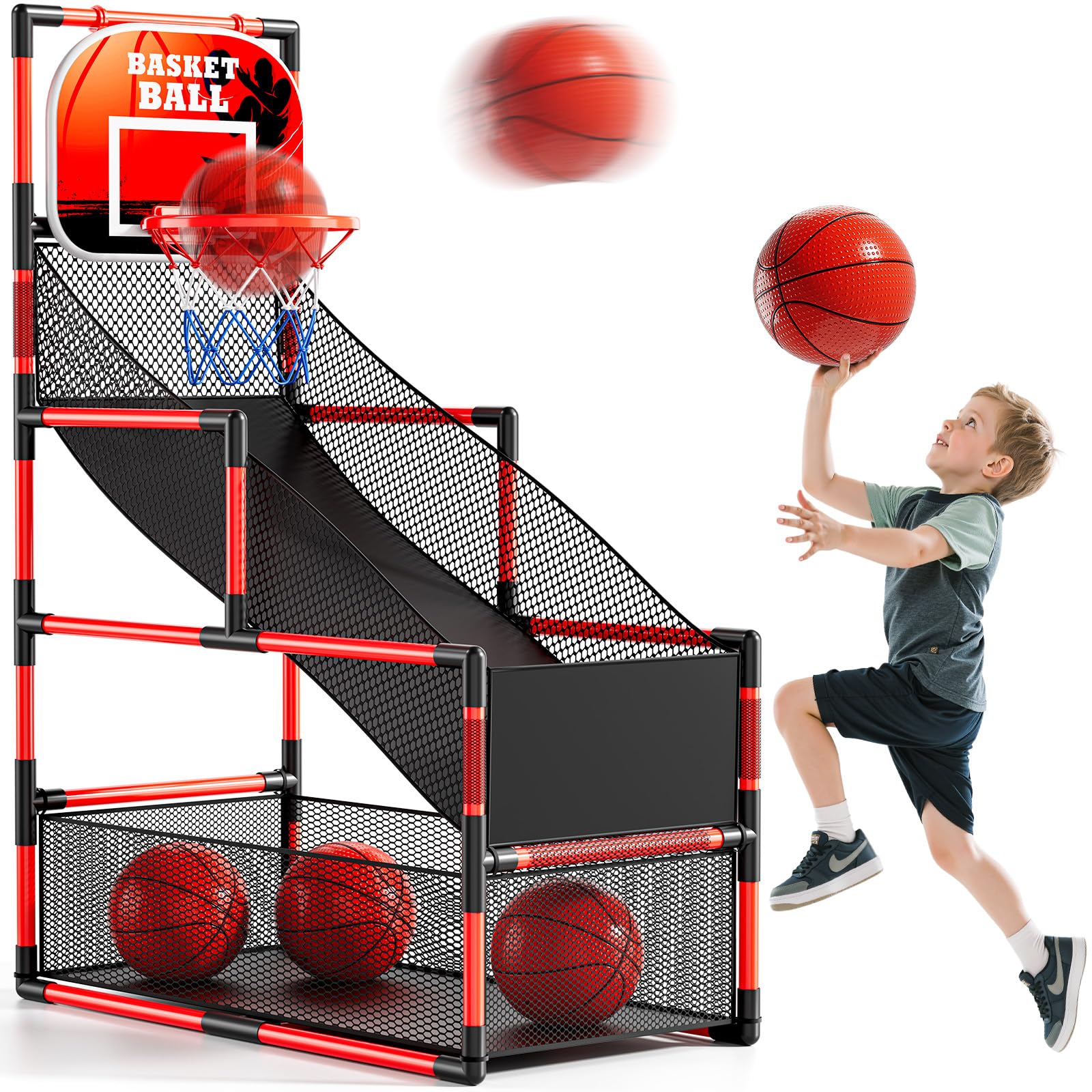 NIPLOOOW arcade basketball set for kids, engaging indoor play and active fun.