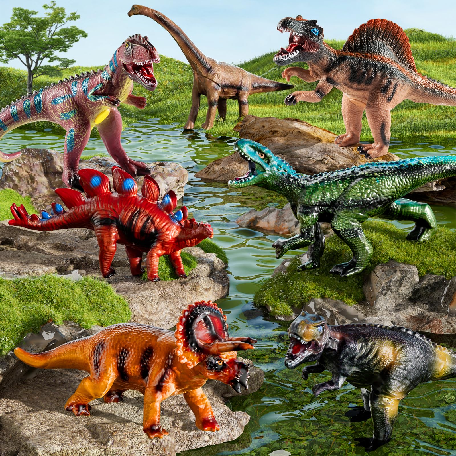 NIPLOOOW Stegosaurus figure, safe and durable for hands-on play.